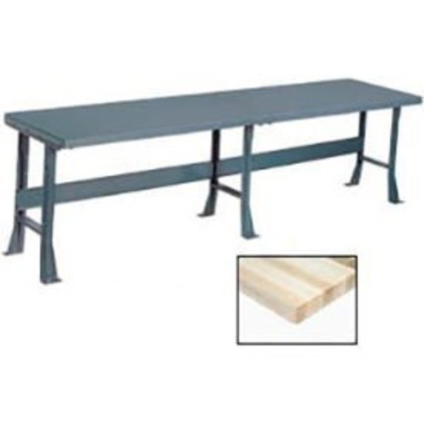 Global Equipment Production Workbench w/ Maple Square Edge Top, 144"W x 30"D, Gray 500317